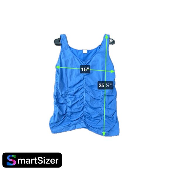 Legacy Womens Blue Ruched Plus Size Tank Top Sz 1X - Picture 6 of 8